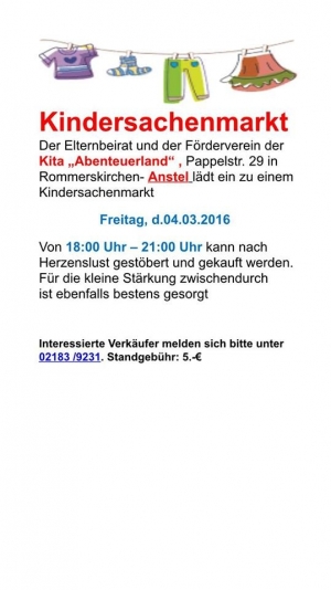 Kindersachenmarkt im "Abenteuerland"