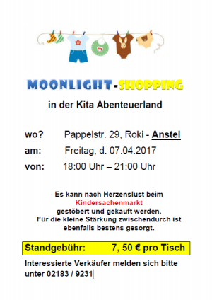 Moonlight Shopping in der KiTa Abenteuerland