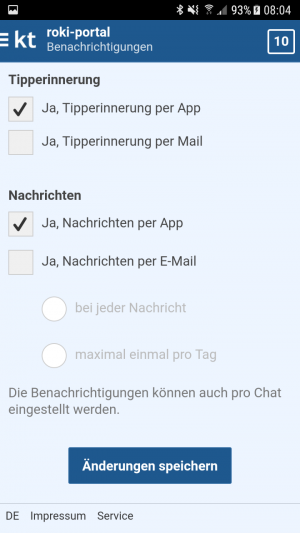 Kicktipp Benachrichtigungen aktivieren