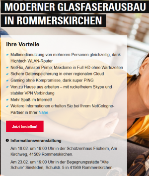 MODERNER GLASFASERAUSBAU IN ROMMERSKIRCHEN
