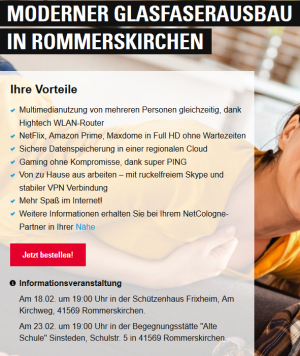 MODERNER GLASFASERAUSBAU IN ROMMERSKIRCHEN