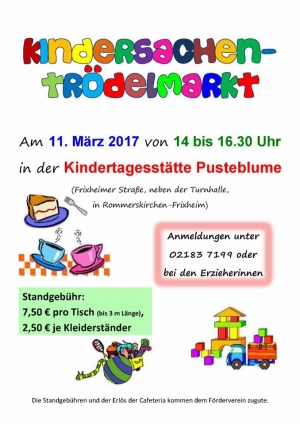 Kindersachentrödelmarkt Kita Pusteblume 03/2017