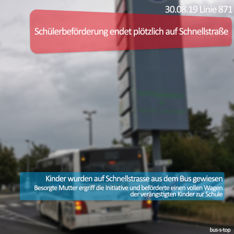 Schülerbeförderung endete unerwartet auf der Schnellstrasse