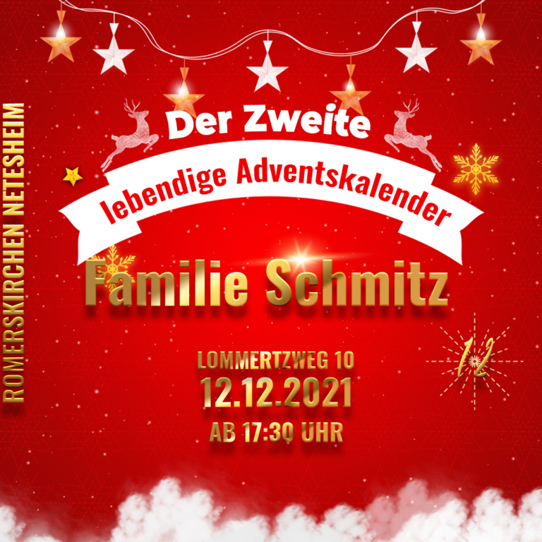 Der zweite Lebendige Adventskalender: Am dritten Advent öffnet sich ein Fenster bei Familie Schmitz in Nettesheim