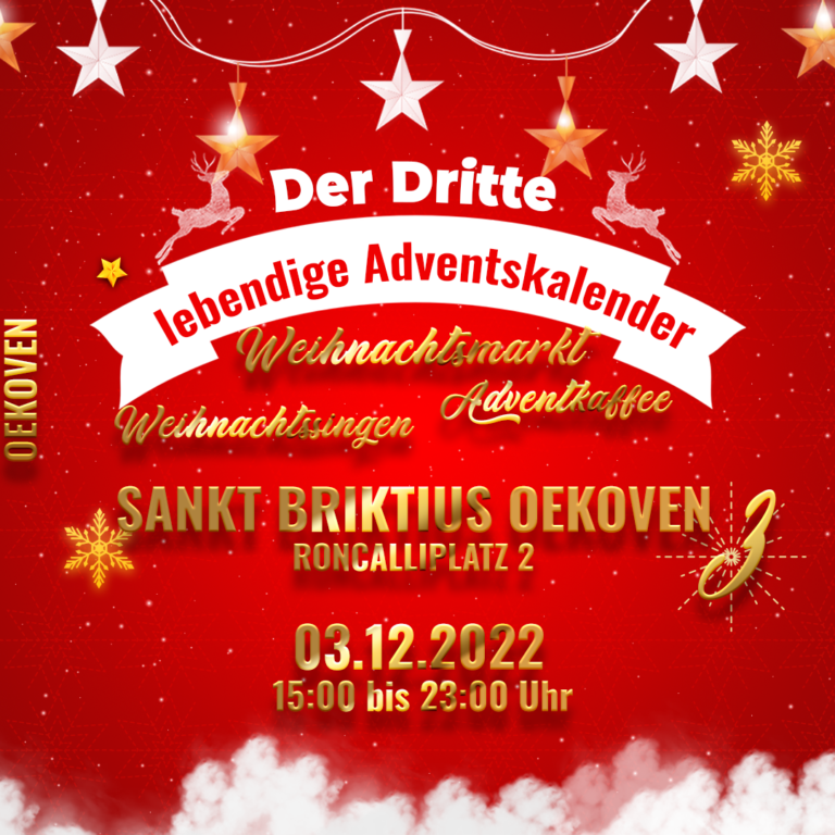 Lebendiger Adventskalender Rommerskirchen am 3.Dezember in Oekoven ab 15:00 bis 23:00 Uhr