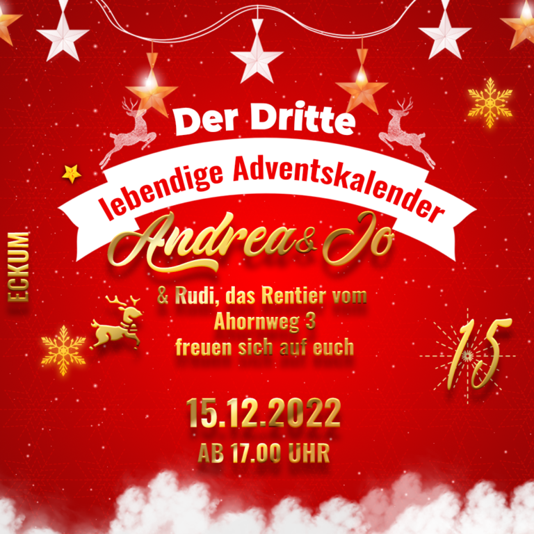 Lebendiger Adventskalender Rommerskirchen am 15.Dezember öffnet ein weiteres Fenster in Eckum bei Andrea & Jo