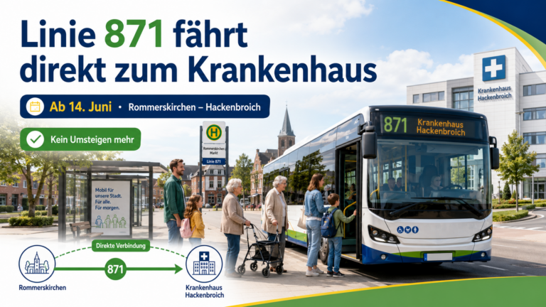 Linie 871 fährt ab Sonntag direkt zum Krankenhaus Hackenbroich