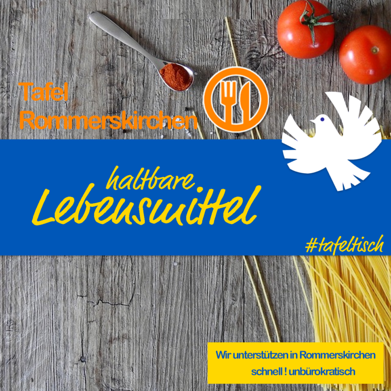 Tafeltisch Rommerskirchen – Spendenaufruf “haltbare Lebensmittel und Einkaufstrolley”