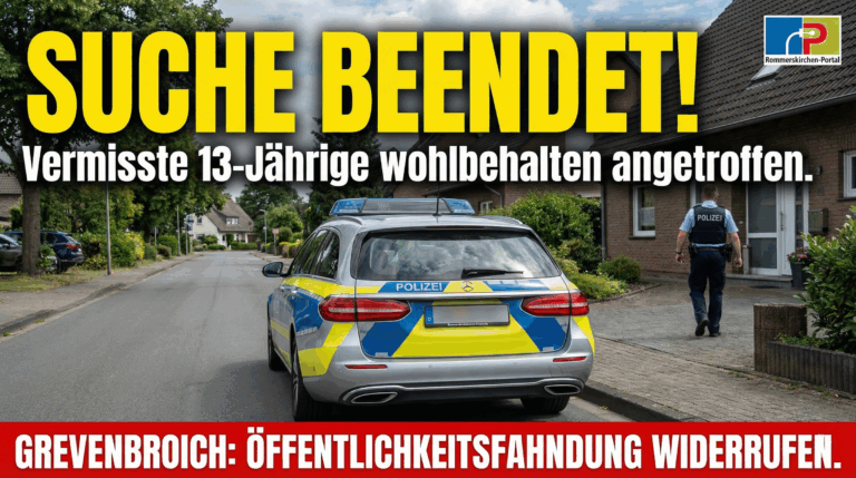 POL-NE: Öffentlichkeitsfahndung nach Fiona S. ist beendet – Mädchen wurde wohlbehalten angetroffen