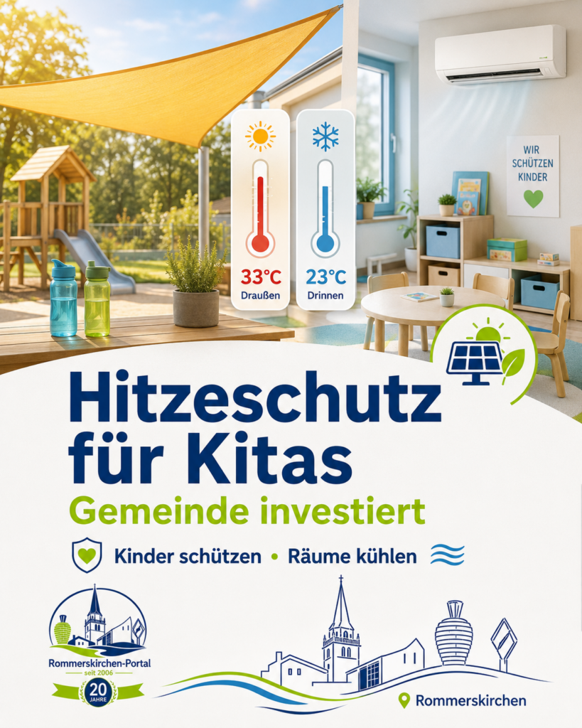 Gemeinde investiert in Hitzeschutz der KiTas: „Der Schutz unserer Kinder hat höchste Priorität“ Gemeinde investiert in Hitzeschutz der KiTas: „Der Schutz unserer Kinder hat höchste Priorität“
