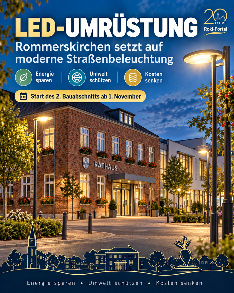Rommerskirchen setzt auf moderne LED-Technik:  Geld sparen, die Umwelt schützen