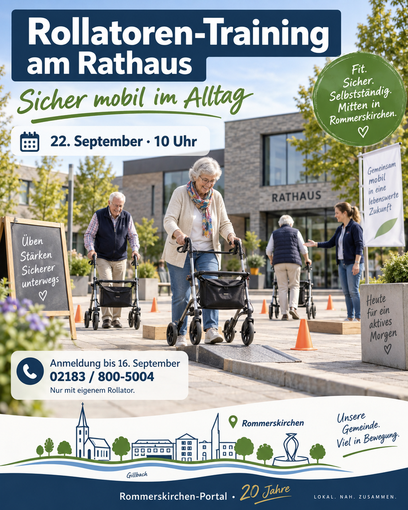 Kostenfreies Rollatoren-Training am Rathaus Kostenfreies Rollatoren-Training am Rathaus