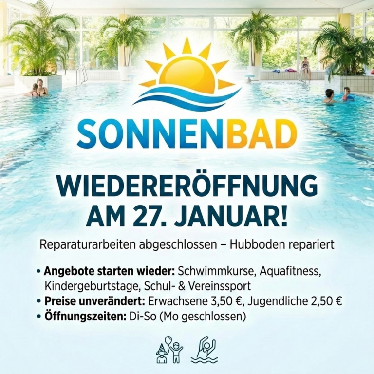 Sonnenbad hat ab 27. Januar wieder geöffnet – Reparaturarbeiten sind abgeschlossen