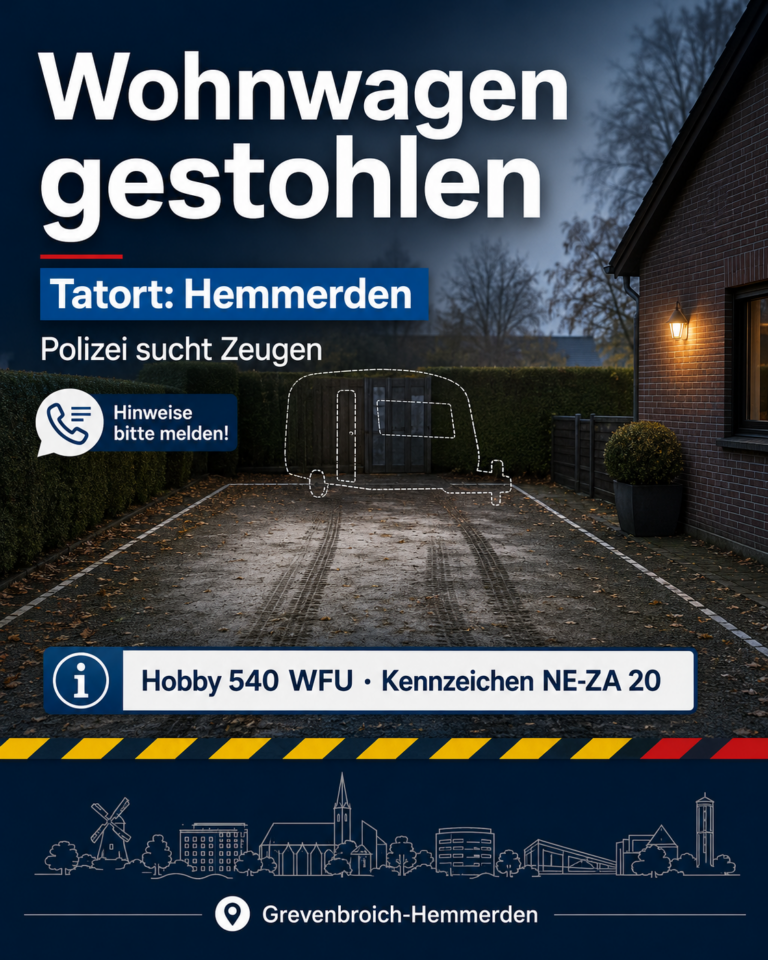 POL-NE: Unbekannte stehlen Wohnwagen