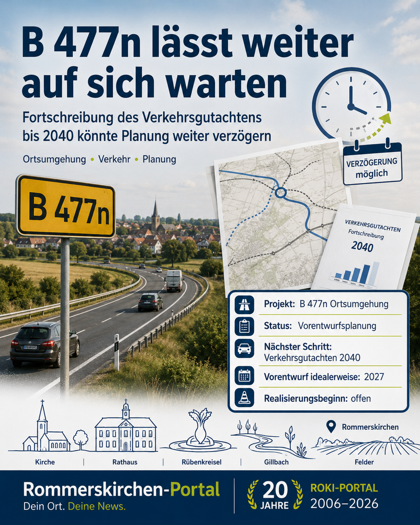 B 477n lässt weiter auf sich warten – Fortschreibung des Verkehrsgutachtens bis 2040 könnte Planung weiter verzögern. B 477n lässt weiter auf sich warten – Fortschreibung des Verkehrsgutachtens bis 2040 könnte Planung weiter verzögern.