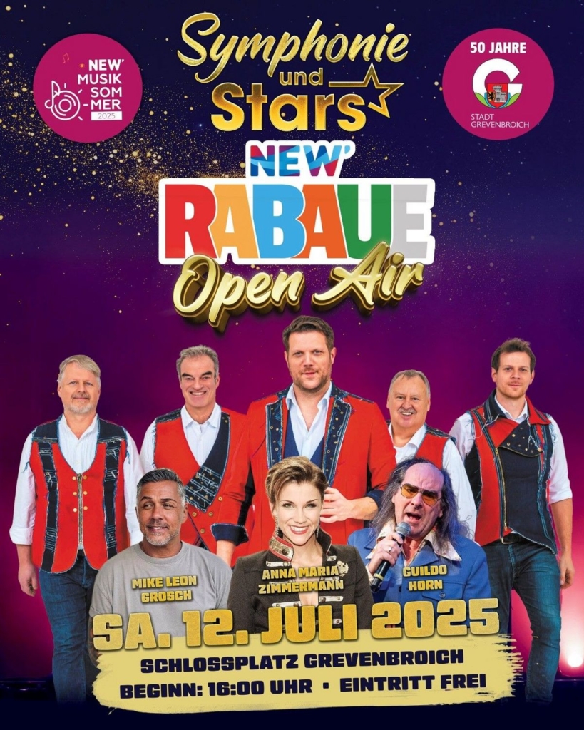 50 Jahre Stadt Grevenbroich – Kostenloses Jubiläums-Open-Air auf dem Schlossplatz