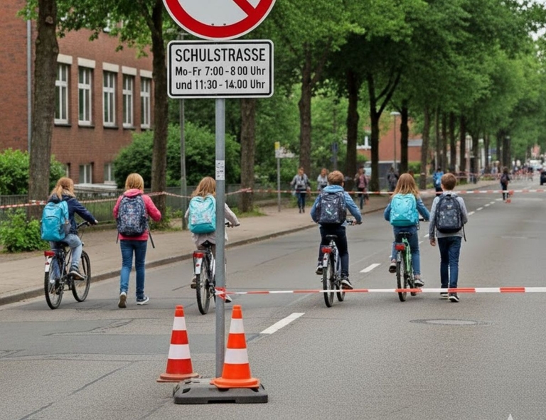 Erich-Kästner-Grundschule: Stadtbetriebe richten erste Schulstraße in Grevenbroich ein