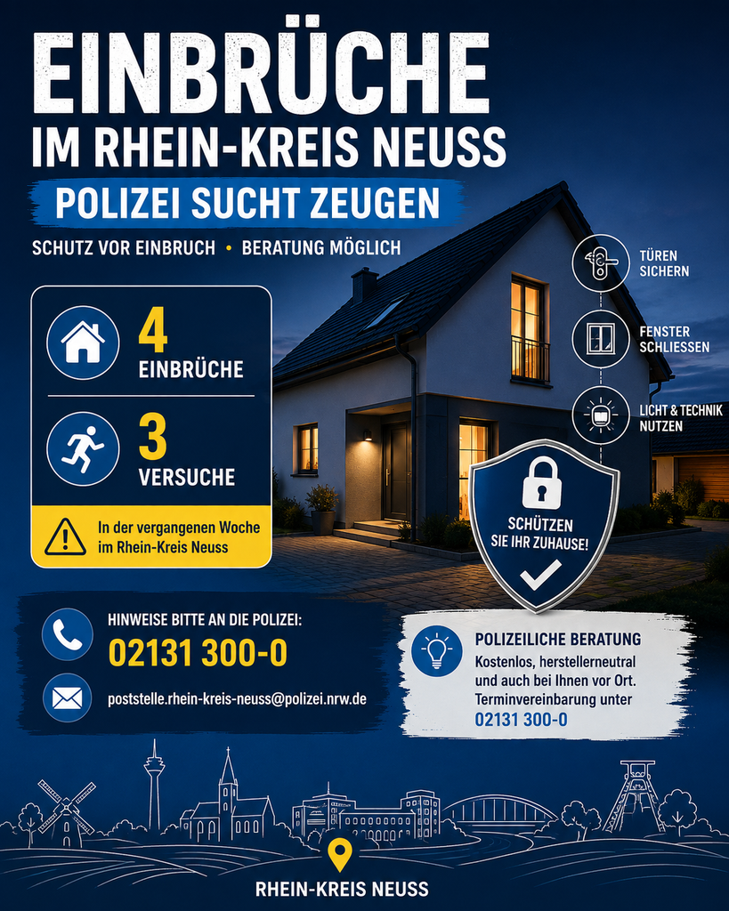 POL-NE: Einbrüche der vergangenen Woche POL-NE: Einbrüche der vergangenen Woche