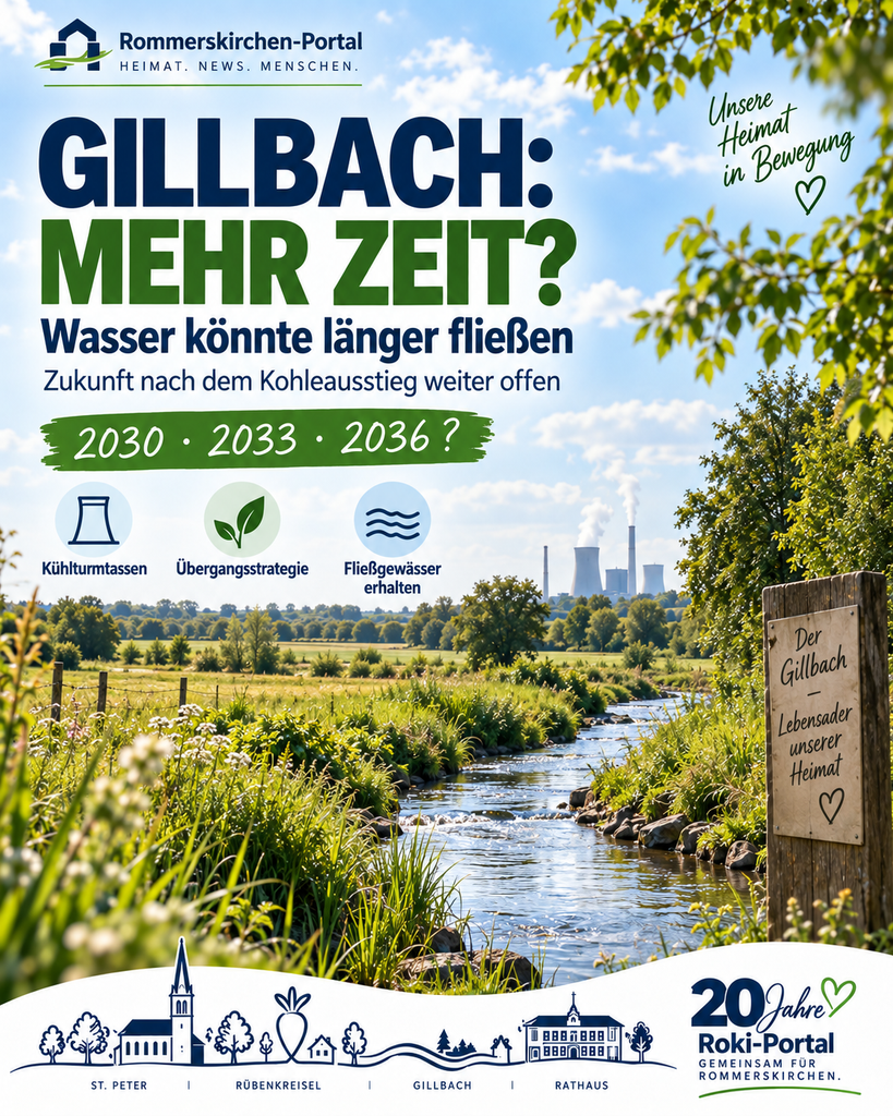 💧 Bekommt Rommerskirchen mehr Zeit für den Gillbach? 💧 Bekommt Rommerskirchen mehr Zeit für den Gillbach?