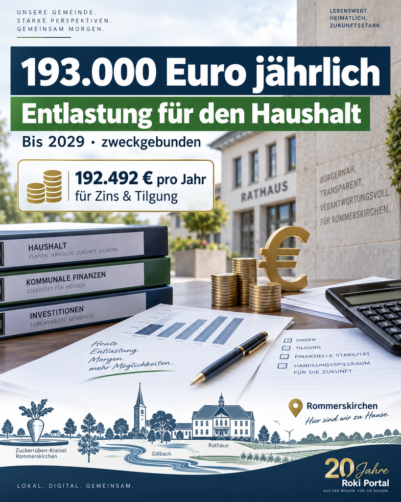 Knapp 193.000 Euro jährlich für Rommerskirchens Haushalt Knapp 193.000 Euro jährlich für Rommerskirchens Haushalt
