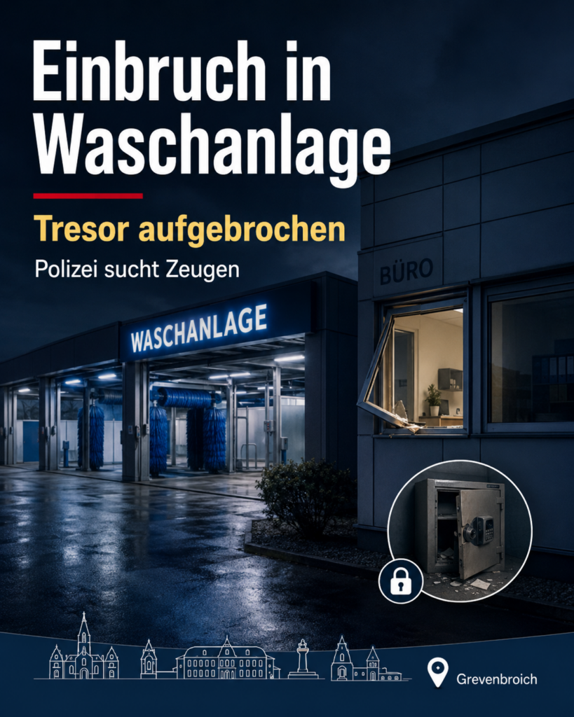 POL-NE: Tresor in Waschanlage aufgebrochen POL-NE: Tresor in Waschanlage aufgebrochen